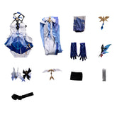 Genshin Impact Skirk Blue Dress Cosplay Costume Outfits Halloween Carnival Suit